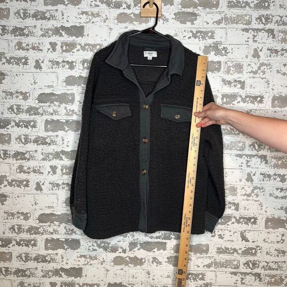 Aerie | women black sherpa button down jacket - Picture 6 of 10